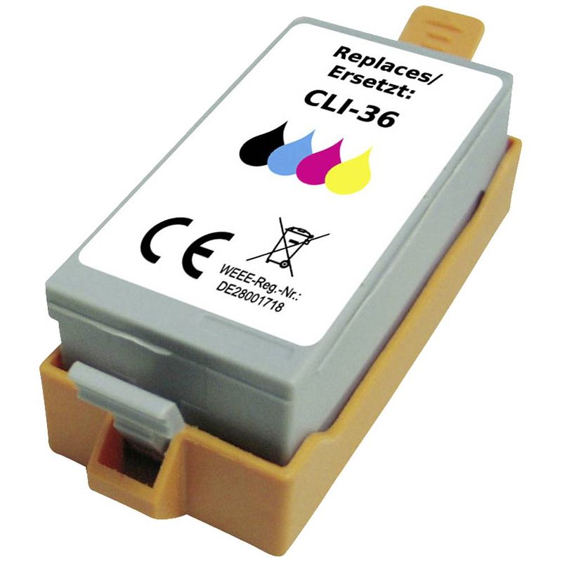 Foto van Renkforce inktcartridge vervangt canon cli-36 (1511b001) compatibel zwart, cyaan, magenta, geel rf-5705470