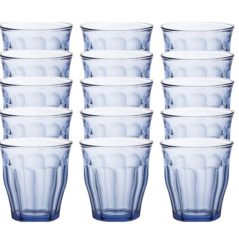 Foto van 18x drinkglazen/waterglazen blauw 250 ml picardie - drinkglazen