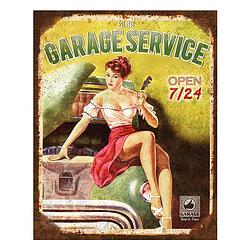 Foto van Clayre & eef tekstbord 20x25 cm groen ijzer auto garage wandbord groen wandbord