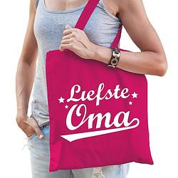 Foto van Liefste oma cadeau tas roze katoen - feest boodschappentassen