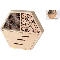 Foto van Pro garden insectenhotel 30 x 26 x 6,5 cm hout naturel