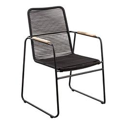 Foto van Yoi - wasabi stackable dining chair alu black/rope black