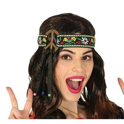 Foto van Fiestas guirca hoofdband hippie polyester groen one-size