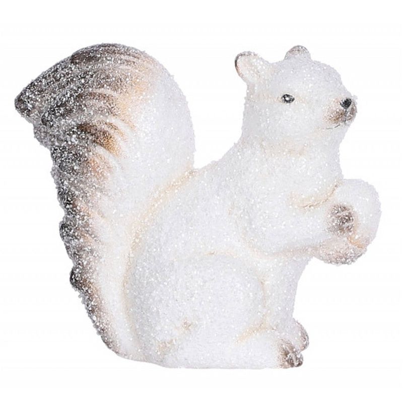 Foto van House of seasons ornament eekhoorn 12,5 cm wit/bruin