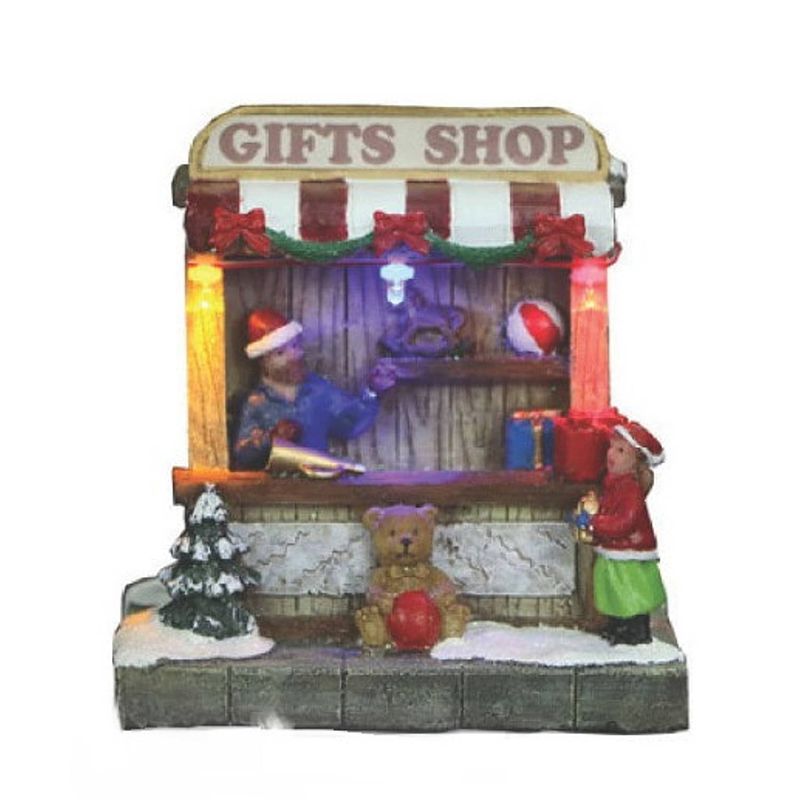 Foto van Stop & look kerstwinkel gifts shop 10,5 x 8,5 cm keramiek