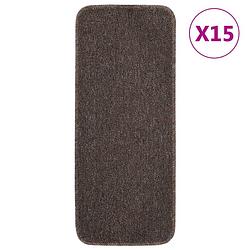 Foto van Vidaxl trapmatten 15 st anti-slip rechthoekig 60x25 cm bruin