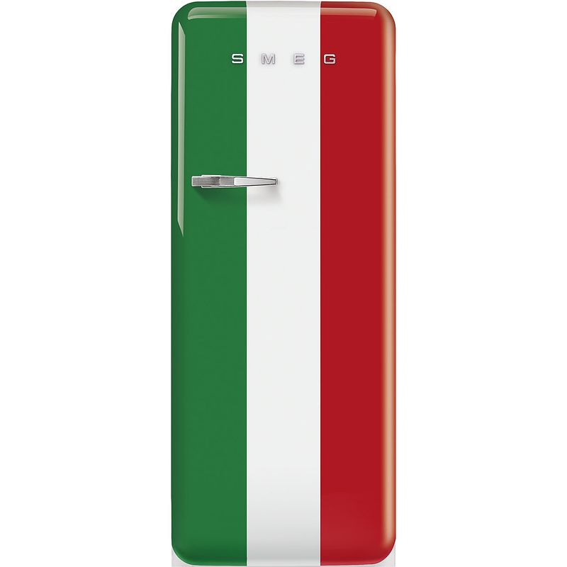 Foto van Smeg fab28rdit5 italiaanse vlag koelkast met vriesvak groen