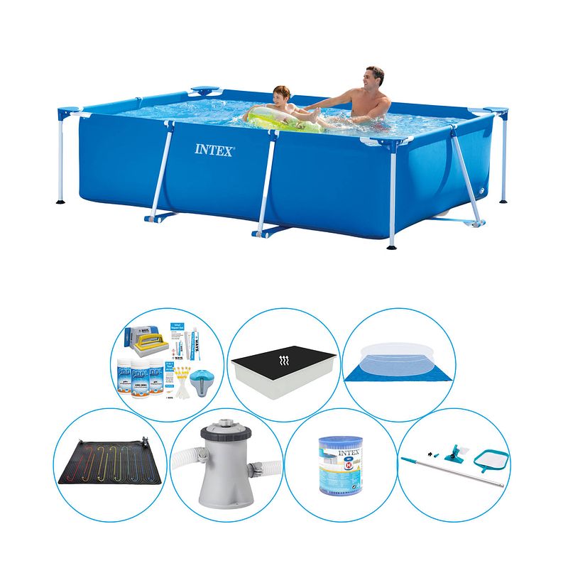 Foto van Intex frame pool rechthoekig 260x160x65 cm - zwembad comfort pakket