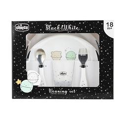 Foto van Chicco-black & white planetes maaltijdset 18m +