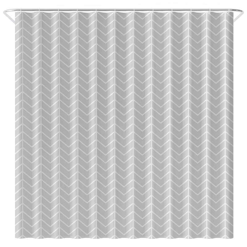 Foto van Loti living douchegordijn anti schimmel - grijs patroon - inclusief ringen - polyester - douchegordijn 180x200 cm