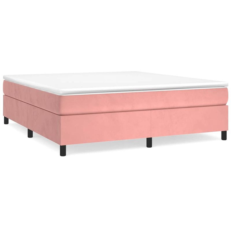 Foto van Vidaxl boxspring met matras fluweel roze 180x200 cm