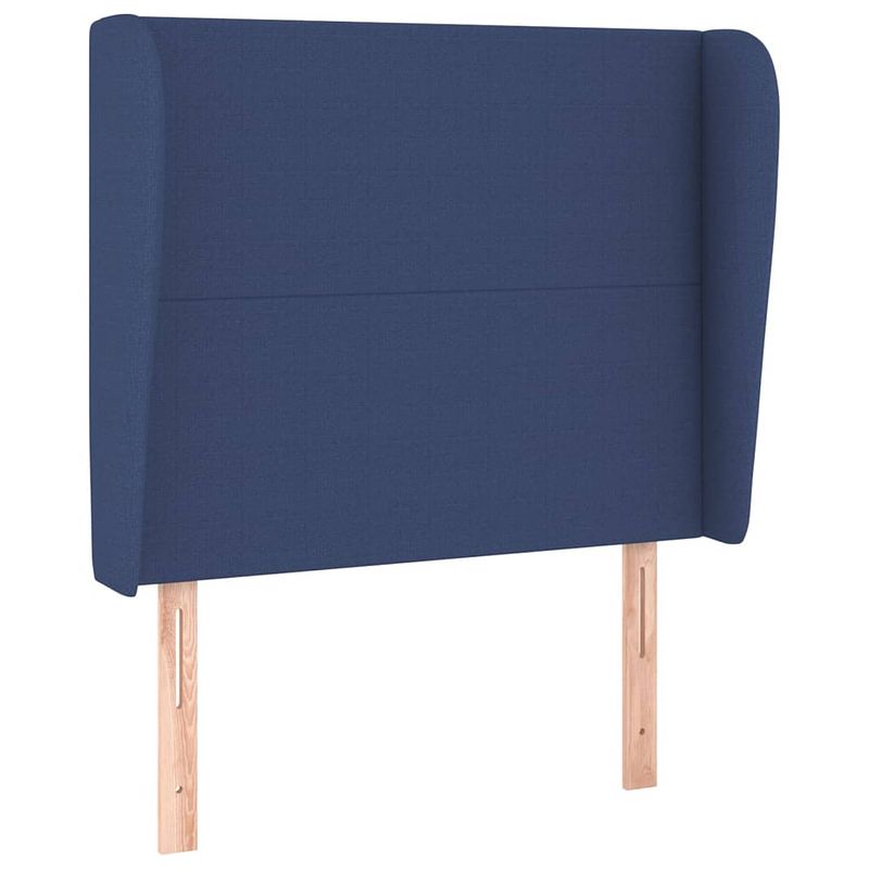 Foto van The living store hoofdeind trendy - bedombouw accessoire - 103 x 23 x 118/128 cm - blauw