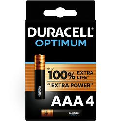 Foto van Duracell alka optimum aaa-batterijen 4 stuks