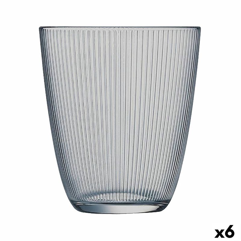 Foto van Glas luminarc concepto stripy grijs glas 310 ml (6 stuks)