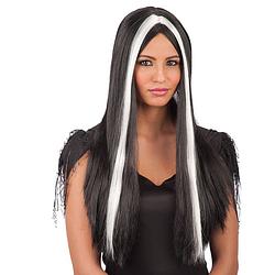 Foto van Carnival toys pruik morticia dames synthetisch zwart one-size