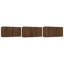 Foto van Vidaxl tv-hangmeubels 3 st 60x30x30 cm bewerkt hout bruineikenkleurig