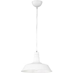 Foto van Led hanglamp - hangverlichting - trion wulo - e27 fitting - rond - mat wit - aluminium