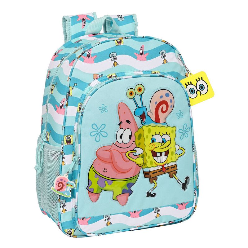 Foto van Schoolrugzak spongebob stay positive blauw wit (33 x 42 x 14 cm)