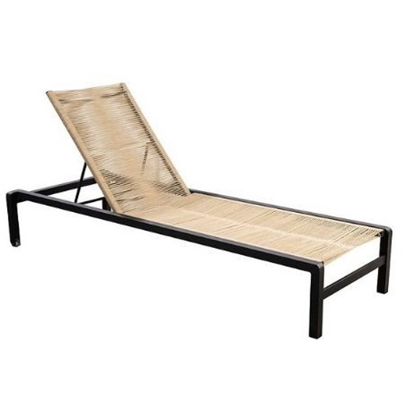 Foto van Yoi - ishi stackable lounger alu black/rope natural