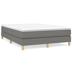 Foto van The living store boxspringframe - luxe - bedframe - 193 x 140 x 25 cm - donkergrijs - ademend stof - multiplex