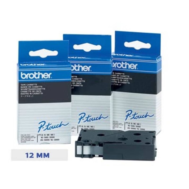 Foto van Brother tc tape voor p-touch 12 mm, blauw op wit