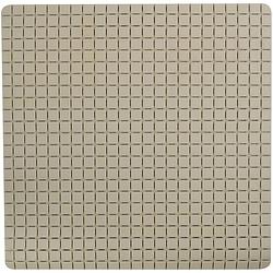 Foto van Msv douche/bad anti-slip mat badkamer - rubber - beige - 54 x 54 cm - badmatjes