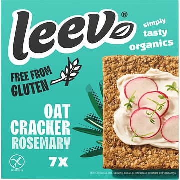 Foto van Leev free from gluten oat cracker rosemary 7 stuks 100 g bij jumbo