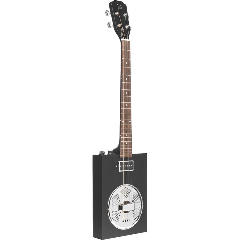 Foto van J.n guitars cask puncheon resonator cigar box 4-snarige gitaar