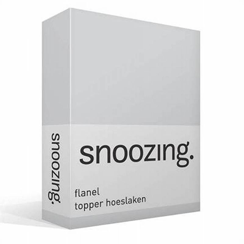 Foto van Snoozing - flanel - topper - hoeslaken - 160x200 cm - grijs