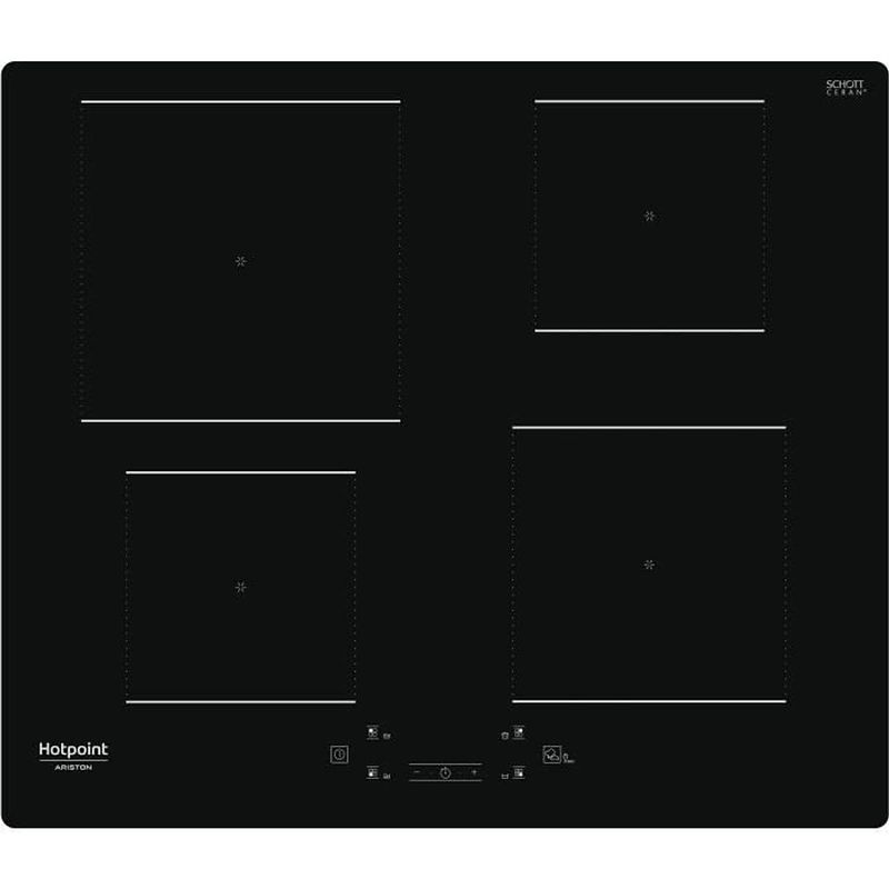 Foto van Hotpoint - hq5660sne - inductiekookplaat - 4 branders - 7200w - l60 cm - zwarte glascoating