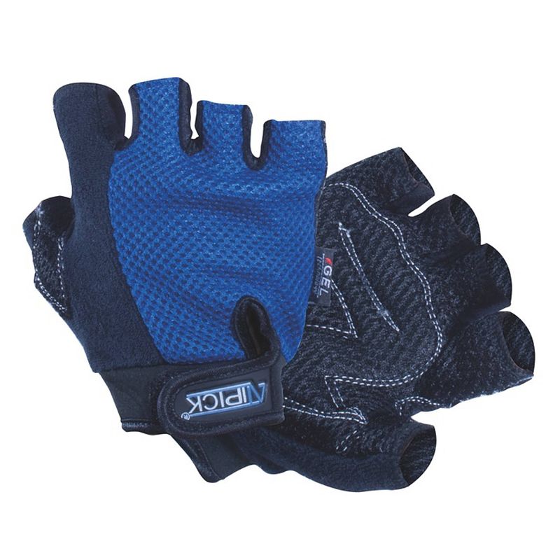 Foto van Atipick fitness-handschoenen mesh/katoen blauw maat xl