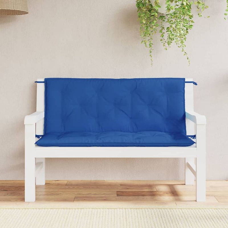 Foto van Vidaxl tuinbankkussens 2 st 120x50x7 cm oxford stof blauw