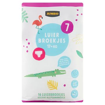 Foto van Jumbo luierbroekjes maat 7 17+ kg 16 stuks