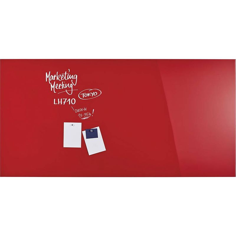 Foto van Magnetoplan holtz office support 13409006 glazen magneetbord (b x h) 1000 mm x 2000 mm rood