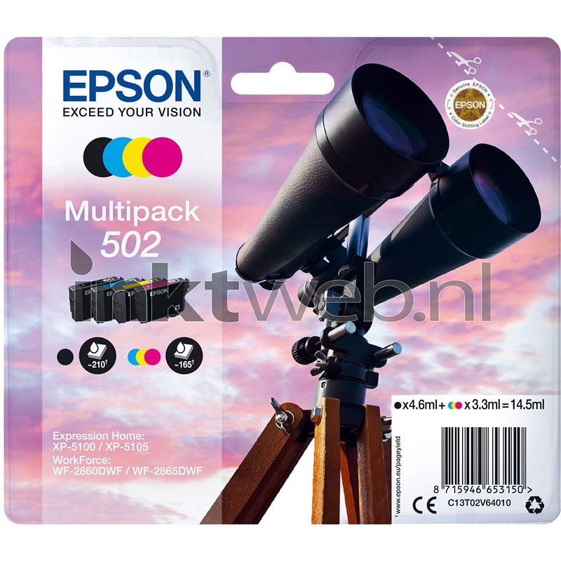 Foto van Epson 502 multipack zwart en kleur cartridge