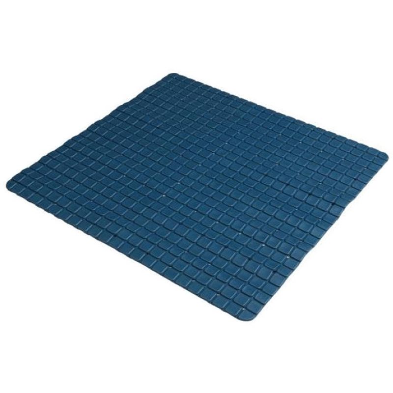 Foto van Urban living badkamer/douche anti slip mat - rubber - voor op de vloer - donkerblauw - 55 x 55 cm - badmatjes