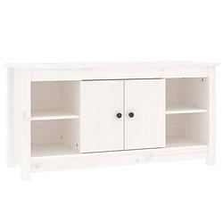 Foto van The living store tv-kast grenenhout - 103 x 36.5 x 52 cm - wit