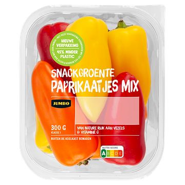 Foto van Jumbo snackgroente paprikaatjes mix 300g