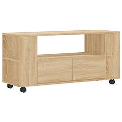 Foto van The living store tv-meubel sonoma eiken - 102 x 34.5 x 43 cm - duurzaam hout - opbergruimte