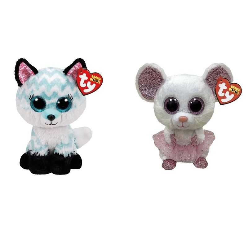 Foto van Ty - knuffel - beanie boo'ss - atlas fox & nina mouse