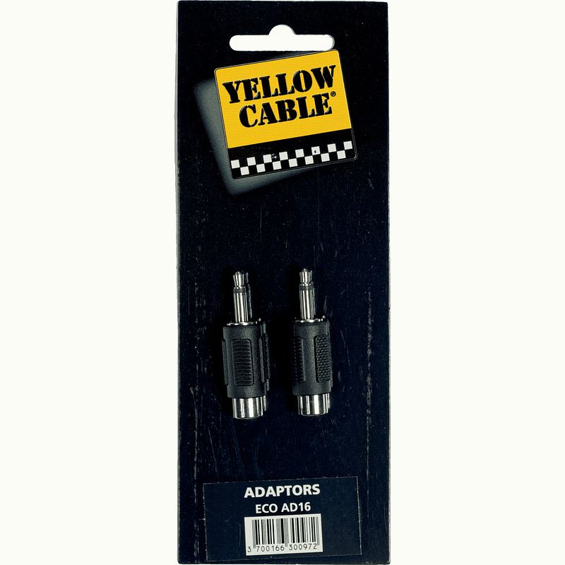 Foto van Yellow cable ad16 3.5mm ts jack male - rca female verloopplug (2 stuks)