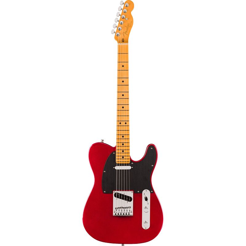 Foto van Fender american ultra ii telecaster mn sinister red elektrische gitaar met koffer