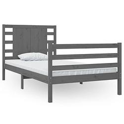 Foto van Vidaxl bedframe massief grenenhout grijs 100x200 cm