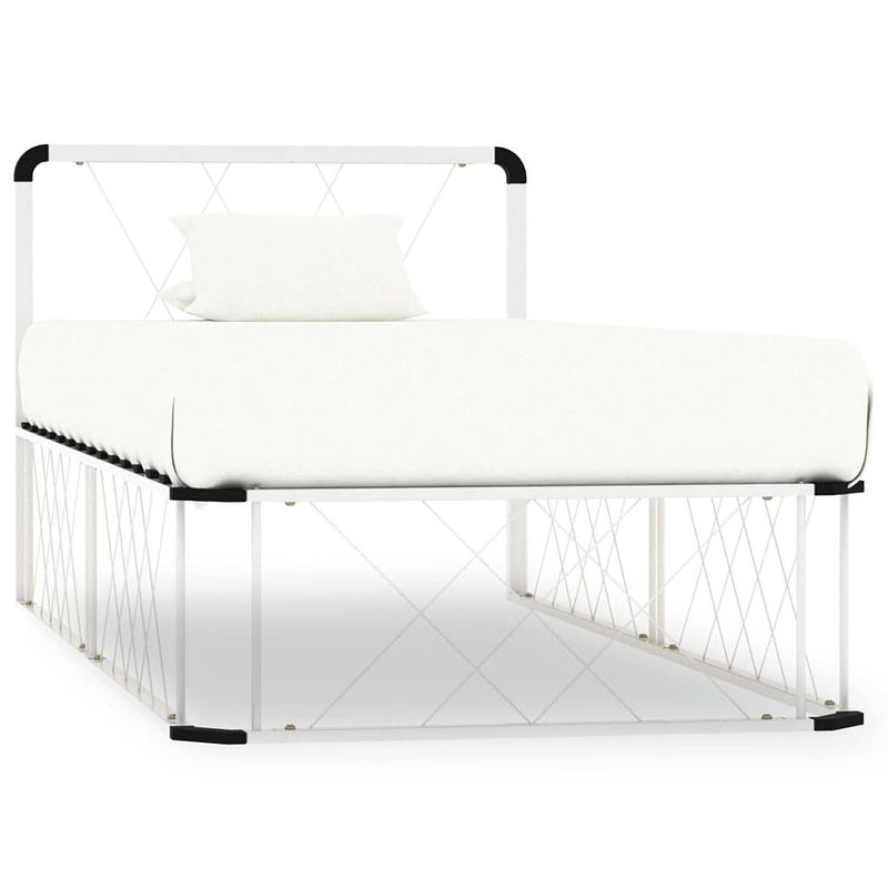 Foto van Vidaxl bedframe metaal wit 100x200 cm