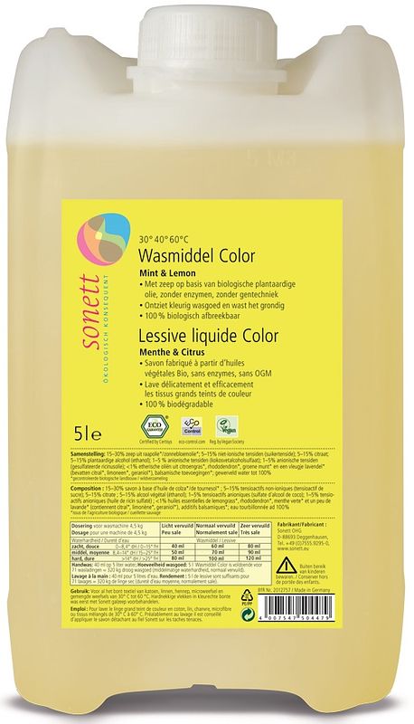 Foto van Sonett wasmiddel vloeibaar color 5l