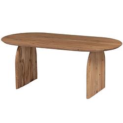 Foto van Giga meubel eettafel ovaal - 200cm - naturel - mangohout - eettafel daan