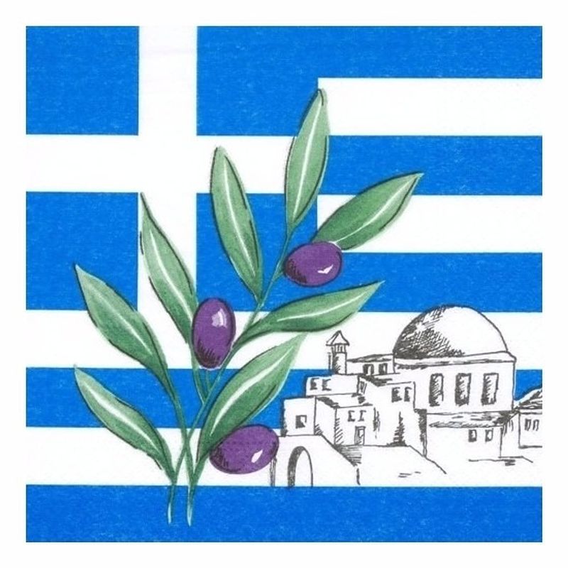 Foto van 50x griekenland landen thema servetten - feestservetten