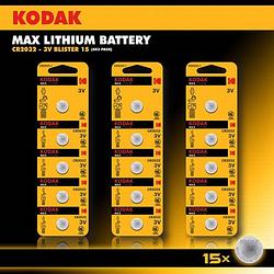 Foto van Kodak lithium - knoopcel batterijen - cr2032 - 3v - 15 stuks