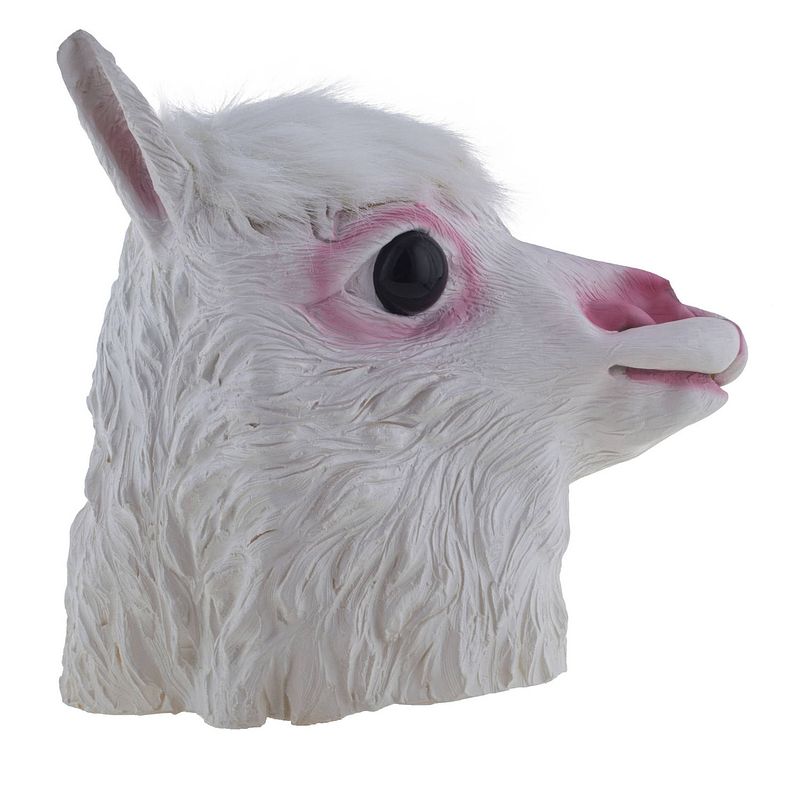 Foto van Dierenmasker/verkleed masker - lama/alpaca - latex - volwassenen - verkleedmaskers