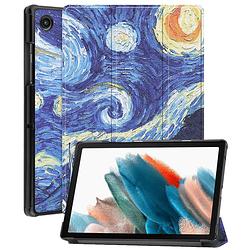 Foto van Basey samsung galaxy tab a8 hoesje kunstleer hoes case cover - sterrenhemel